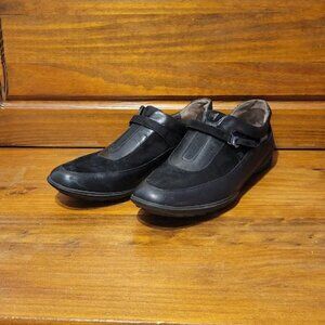 Mephisto Slip on Shoes Black Genuine Leather Men's Size 9 Made in France Suede